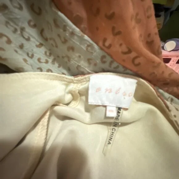 Maxi Dress Medium color block panels textured double v neck fairy boho Entre - Picture 8 of 9